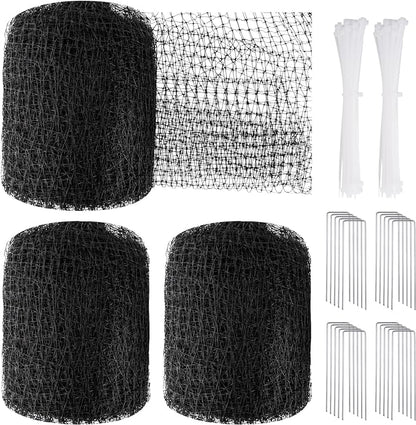 NONMON Bird Netting 5 x 100 FT Heavy Duty Garden Netting Deer Fence Netting Pest Barrier for Protect Fruit Trees, Plants and Vegetables Against Birds, Deer, Squirrels, Black - 2 Pack