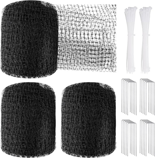NONMON Bird Netting 5 x 100 FT Heavy Duty Garden Netting Deer Fence Netting Pest Barrier for Protect Fruit Trees, Plants and Vegetables Against Birds, Deer, Squirrels, Black - 2 Pack