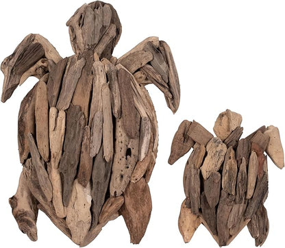 Decorative Driftwood Art Sculpture for Home, Bathroom and Office Decor - Sculptural Ornaments Accent for Room and Living Room Styling - Modern Figurine for Coffee Table or Shelf Display - 12", Brown