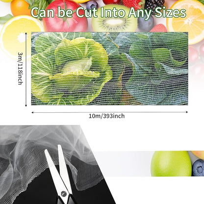 Garden Netting, 10'x33' Plant Netting Pest Barrier Bird Mosquito Net for Garden Protection, Garden Plant Cover Row Cover Raised Bed Screen Mesh for Vegetables Fruits Flowers Crops Plants Greenhouse