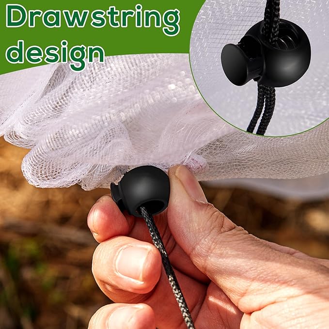2PCS Fruit Tree Netting with Drawstring, 7 x 6ft Ultra-Fine Mesh Garden Insect & Bird Protection Cover, Breathable Reusable Tree Netting for Citrus, Apple, Peach & Shrubs