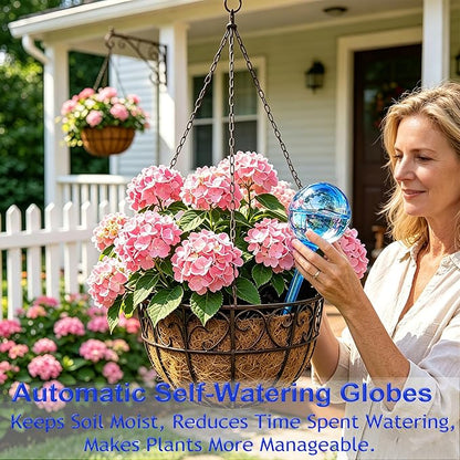 MOONSOUND Self Watering Globes for Plants - 10pcs Automatic Watering Bulbs for Indoor & Outdoor Potted Plants, Vacation Plant Care, Water Conservation Device