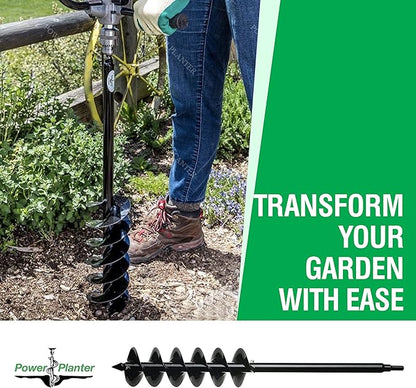 Power Planter Large Bulb Auger- 4"x28" Drill Bit Hole Digger for Post Hole Diggers, Digging Holes- Bulb Planter Tool- Auger Drill for Planting- Garden Auger Digging Tool- 1/2" Non-Slip Hex Drive