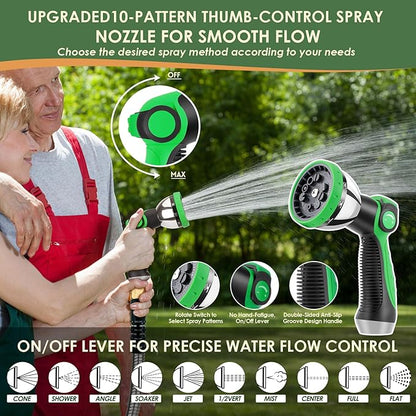 FlexiSolve Stainless Steel Garden Hose 25 ft - Heavy Duty Durable Metal Water Hose, Kink Resistant, Lightweight, Flexible, Rust Proof, UV Resistant - Ideal for Yard, Lawn, Plant Watering & Car Washing