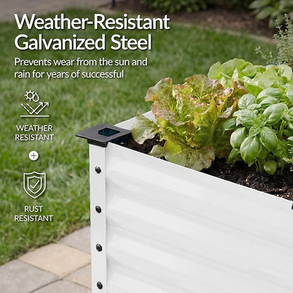 Best Choice Products 72x24x30in Non Toxic Galvanized Raised Garden Bed, Metal Elevated Planter Box, Vegetable Garden, 100% Non Toxic Materials - White