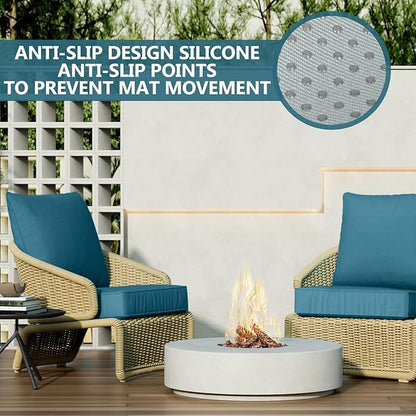 24" x 24" x 6" Outdoor Deep Seat Cushions Set - 2 Set Waterproof & Fade Resistant Patio Furniture Replacement Cushions, Non-Slip Outdoor Cushions Fit Loveseats, Couches, Chairs, and Sofas.