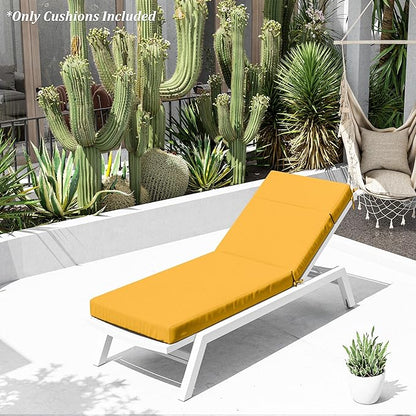 Chaise Lounge Cushion for Outdoor Furniture, Waterproof Fade and Tear Resistant Lounge Deck Chair Cushions for Patio Lawn Pool Resort Hotel