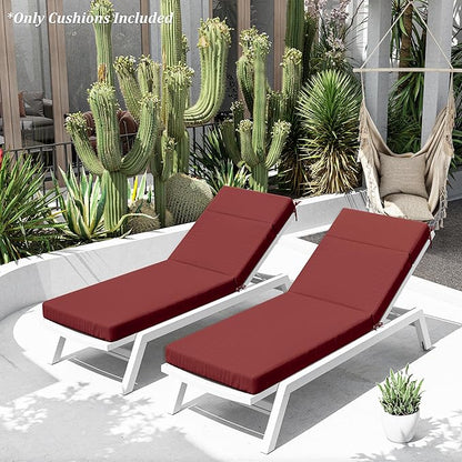Chaise Lounge Cushion for Outdoor Furniture, Waterproof Fade and Tear Resistant Lounge Deck Chair Cushions for Patio Lawn Pool Resort Hotel