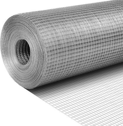 Tatuo Hardware Cloth 1/2 Inch 16in x 50ft Hot Dip Galvanized After Welded Cage Mesh Rolls 21 Gauge Metal Chicken Wire Roll Wire Fencing Poultry Netting for Raised Garden Rodent Animals