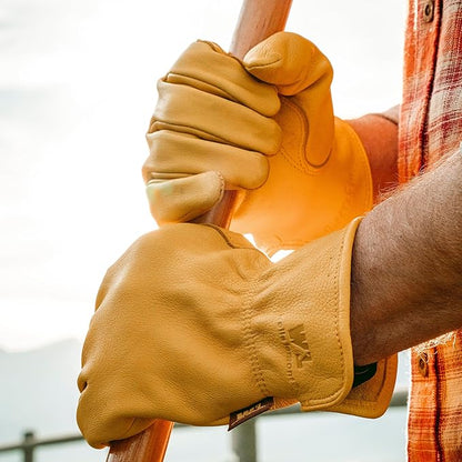 Wells Lamont Men’s Deerskin Leather Driving Gloves, 100% Full Grain Deerskin with Keystone Thumb, Soft and Flexible Fit for Light-Duty Work and All-Day Comfort