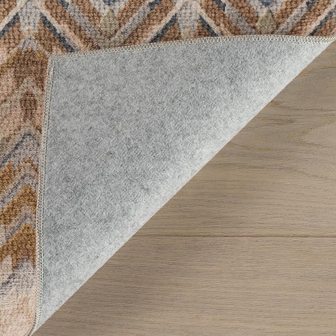 Dash & Albert Seneca Natural Machine Washable Rug, Runner-2.5 X 8 Feet, Tan Geometric Pattern