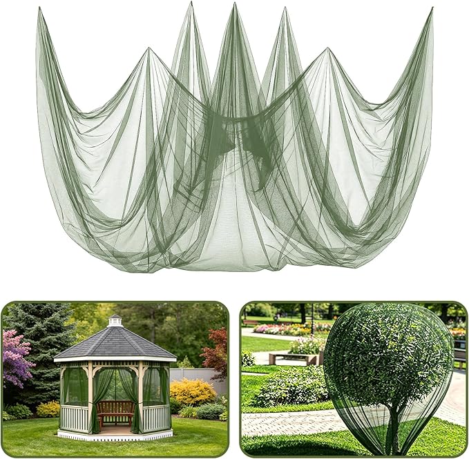ANPHSIN 33x10ft Ultra fine Mosquito Net for Patio - Mesh Netting Screen for Outdoor Garden Porch Balcony, Protects Skin & Plants from Bugs, Birds, Green