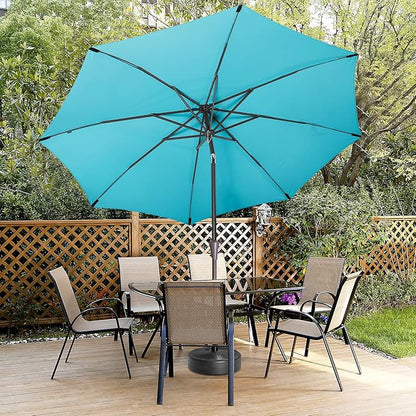 11ft Outdoor Patio Umbrella - Table Umbrella Waterprool UV Protection, Sombrillas de Patio with Push Button Tilt&Crank, Sun Umbrella for Pool, Porch, Garden, Deck, Backyard(Sky Blue)