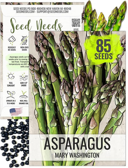 Seed Needs Mary Washington Asparagus Seeds to Plant Heirloom 1 Pack