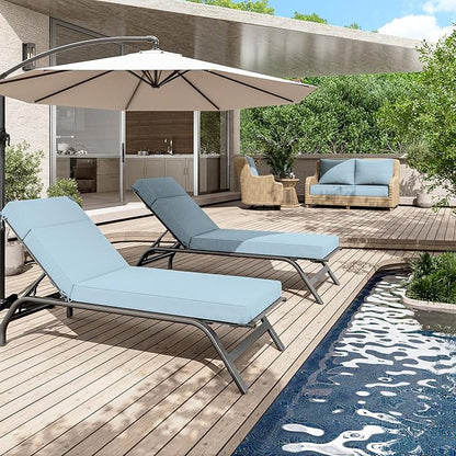 Chaise Lounge Cushions Outdoor, 80" L X 26" W X 4" D Lounge Chair Cushions for Outdoor Furniture, High-Density Foam Outdoor Chaise Cushion-Waterproof Fade-Resistant ThickPatio lounge chair cushion