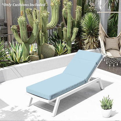 Chaise Lounge Cushion for Outdoor Furniture, Waterproof Fade and Tear Resistant Lounge Deck Chair Cushions for Patio Lawn Pool Resort Hotel
