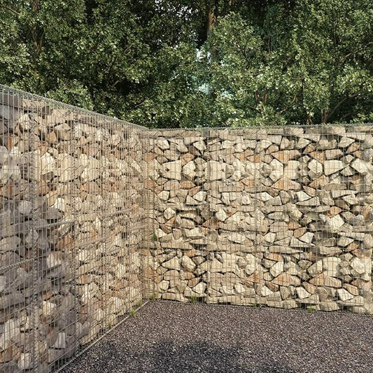 Tidyard Gabion Wall with Cover Mesh Wire Basket Panel Galvanized Steel Garden Stone Fencing Patio Decorative Fence for Outdoor Landscape Lawn 118.1 x 19.7 x 78.7 Inches (L x W x H)
