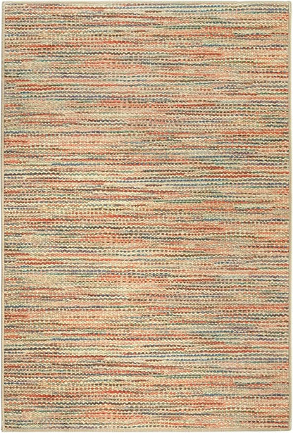 Dash & Albert Clay Natural Machine Washable Rug, 7.5 X 9.5 Feet, Multicolored Stripe Pattern