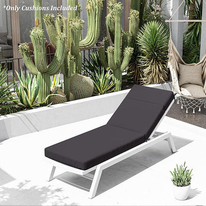 Chaise Lounge Cushion for Outdoor Furniture, Waterproof Fade and Tear Resistant Lounge Deck Chair Cushions for Patio Lawn Pool Resort Hotel