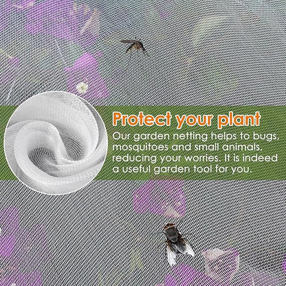 Mesh Plant Cover 3PCS,Garden Netting Mesh Outdoor,Netting for Tomato Plants,Garden Bug Netting Plant Cover,Bird Netting for Garden,Fruit Tree Netting (1.9 x 2.6 ft)