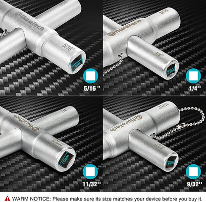 DURATECH 3-in-1 Plumber wrench & 4 Way Sillcock Key, 2-Pack, for Valve, Faucet nuts, and Spigots