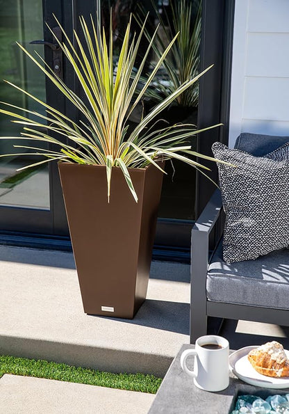Veradek V-Resin Indoor/Outdoor Taper Planter (26 inch, Espresso)