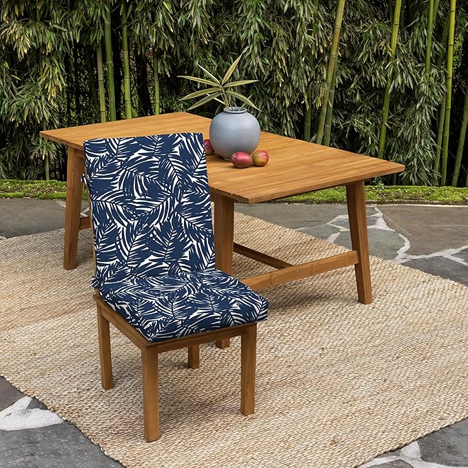 Arden earthFIBER Outdoor Dining Chair Cushion, 20 x 20, Rain-Proof, Fade Resistant, Navy Blue King Palm