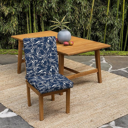 Arden earthFIBER Outdoor Dining Chair Cushion, 20 x 20, Rain-Proof, Fade Resistant, Navy Blue King Palm