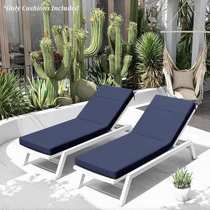 Chaise Lounge Cushion for Outdoor Furniture, Waterproof Fade and Tear Resistant Lounge Deck Chair Cushions for Patio Lawn Pool Resort Hotel