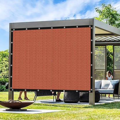 Artpuch 90% Sun Shade Cloth, 7 x 16 FT Pergola Shade Cover Canopy with Grommets, Sun Screen Fabric Tarp for Patio, Outdoor, Garden, Backyard, Rust Red
