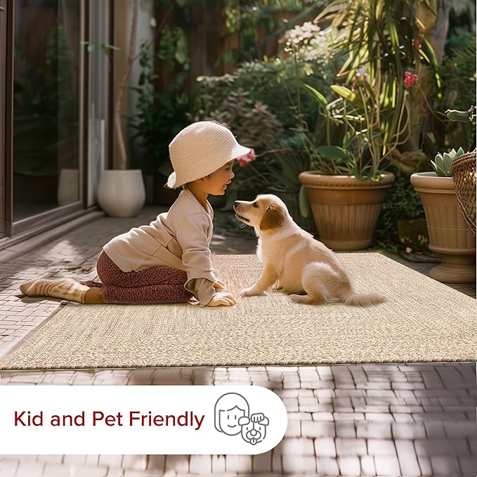 nuLOOM 2' x 16' Solid Hand Braided Indoor/Outdoor Area Rug, Pet-Friendly, High Traffic, Weather Resistant, for Patio, Balcony, Bedroom, Living, Dining Room, Wynn Tan