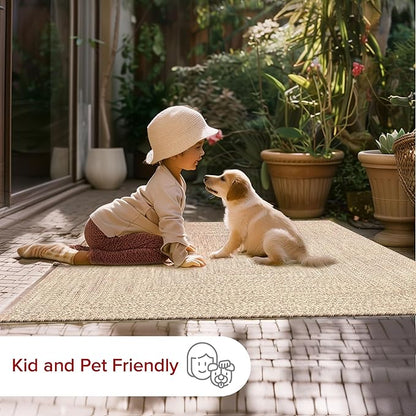 nuLOOM 2' x 16' Solid Hand Braided Indoor/Outdoor Area Rug, Pet-Friendly, High Traffic, Weather Resistant, for Patio, Balcony, Bedroom, Living, Dining Room, Wynn Tan