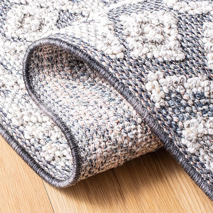 SAFAVIEH Courtyard Collection 2'3' x 20' Grey/Bone CY6062 Stripe Indoor/ Outdoor Patio Backyard Mudroom Runner Rug
