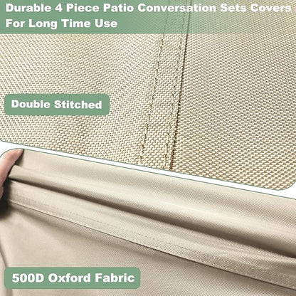 Gasadar Patio Furniture Cover Set, 4 Piece Outdoor Furniture Cover Waterproof, Lawn Patio Set Covers