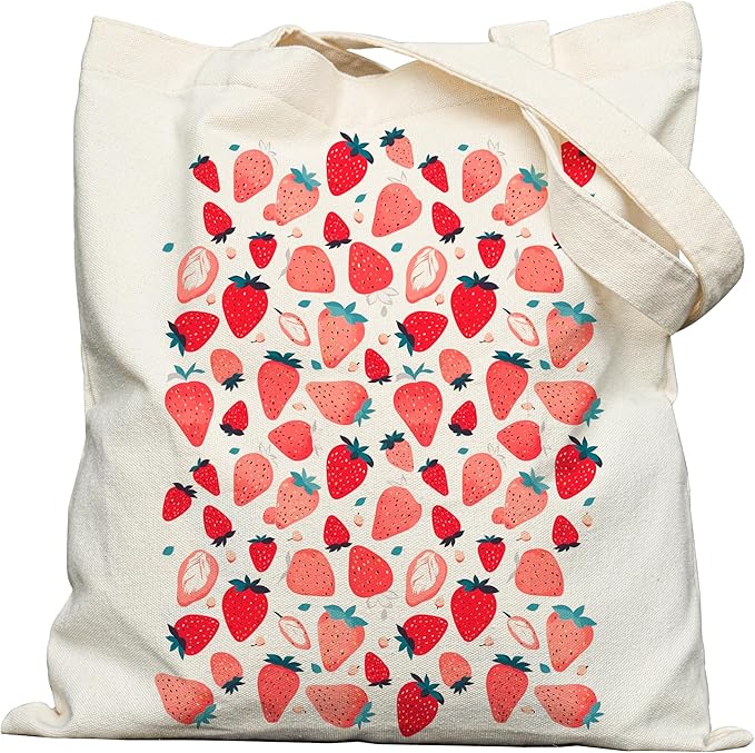 Double-Sided Canvas Tote Bag for Women with Magnetic Snap, Wide Strap & Inner Pocket for Work, Shopping, Travel