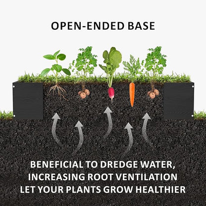 Raised Garden Bed 47.24 * 24.4 * 9.65 in,HDPE Vegetable Planter Bed Outdoor,Elevated Horticulture Planter Bed,Waterproof,Rot-Resistant and Non-Cracking Above Ground Garden Bed(Black)