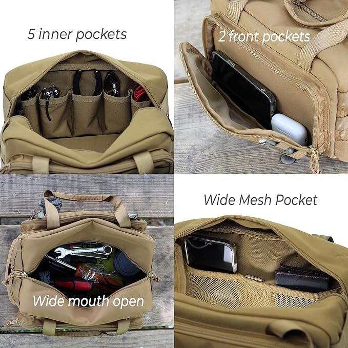 Coreflex 12-Inch Heavy Duty Tool Bag, Tactical, Gear, Range, EDC,Tool for cars, Multi-Purpose Work Bag for Mechanics, Electrician, Carpenters, Builders,Plumbers 12" X 7" X 7"