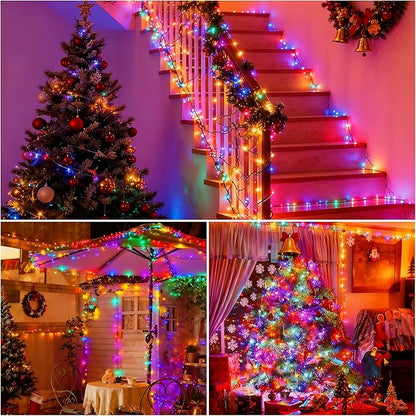[4 Pack] Solar String Lights Multicolored, 480 LED 157FT Solar Twinkle Light Outdoor with 8 Modes & Memory Function, Waterproof Chrismas Lights for Xmas Tree Party Decorations
