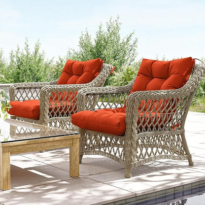 Patio Seat&Back Chair Cushions for Outdoor Furniture，Comfortable Cushions for Rocking/Dining/Lawn Chair-Set of 4
