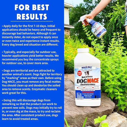 Nature’s MACE Dog Mace Repellent Spray, Keep Dogs Out of Your Lawn and Garden, Training Corrector, Stop Chewing and Digging, Safe Around Kids, Pets, & Plants, 1 Gallon Ready to Use, Treats 3,000 Sq Ft