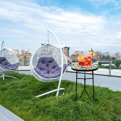 Mosaic Hummingbird Outdoor Side Tea Table, Glass Plant Tables Indoor Decorative Metal Patio Table, Valentine's Day Outdoor Tables Unique Furniture-Weather-Resistant Patio Valentine's Day Decor