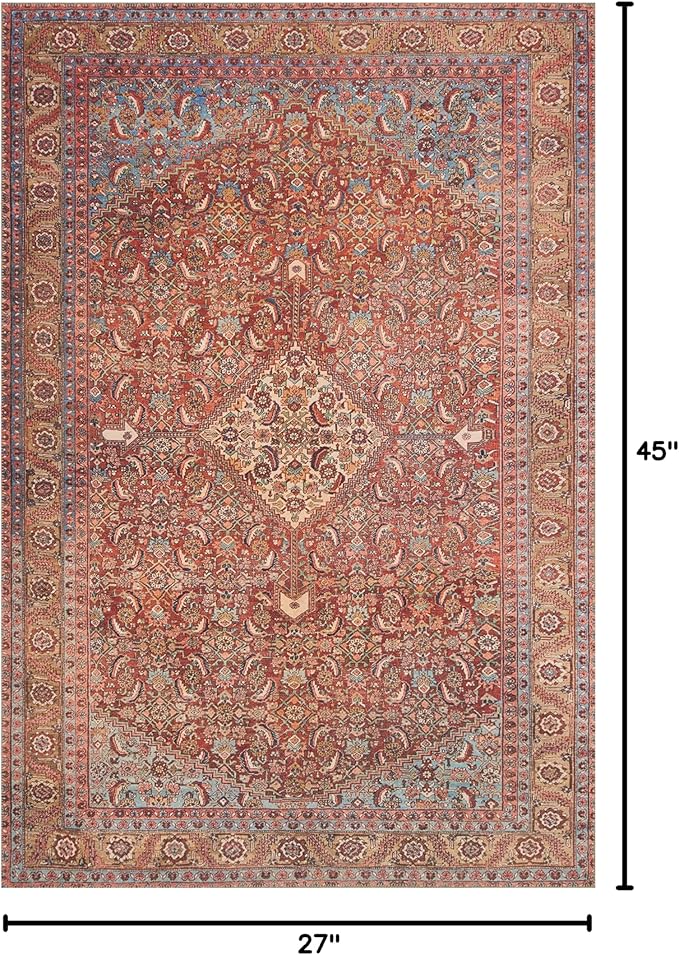 Loloi Loren Collection LQ-06 Red/Multi 2'-3" x 3'-9" Accent Rug