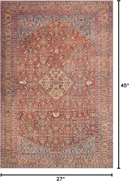 Loloi Loren Collection LQ-06 Red/Multi 2'-3" x 3'-9" Accent Rug