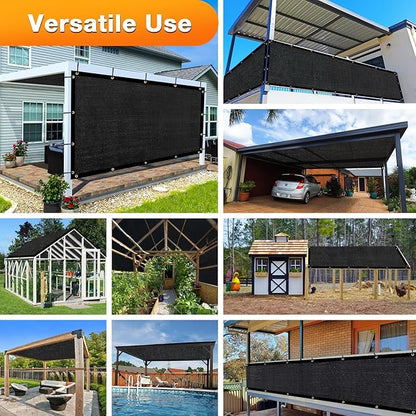 Artpuch Outdoor Pergola Shade Cover 4x22 FT Sun Shade Cloth with Grommets Black 90% UV Protection Canopy Patio Privacy Screen (Customized Available)