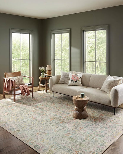 Loloi Rifle Paper Co. Maison Collection MAO-07 Khaki 2'-6" x 7'-6", .19" Pile Height, Runner Rug