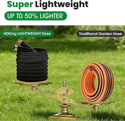 Garden Hose 50FT, Non-Expanding Water Hose Ultra Lightweight, Kink-Free, Burst-Resistant, Lead-Free, Flexible & Durable High-Pressure Hose for Yard, Lawn, Outdoor, Car Washing