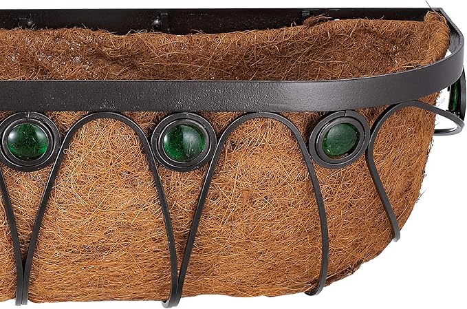 Arcadia Garden Products Arcadia Emerald Series Wall Trough Planter, 36-Inch, Black (CB07)