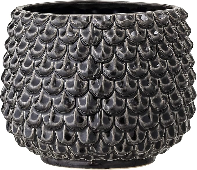 Bloomingville Stoneware Flower Pot Pinecone, Planter, 6,5'', Black
