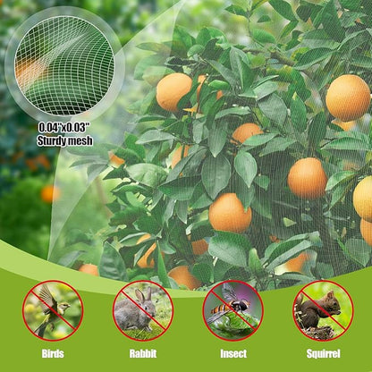 4PCS 2 Sizes Bird Netting Tree Mesh Bag with Drawstring Garden Insect Netting Pest Barrier Blueberry Netting Plant Row Cover White Mosquito Net for Fruit/Flower/Vegetables