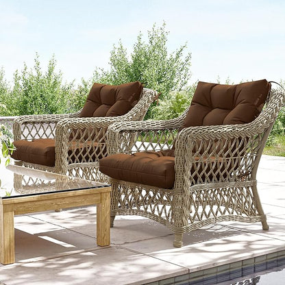 Patio Seat&Back Chair Cushions for Outdoor Furniture，Comfortable Cushions for Rocking/Dining/Lawn Chair-Set of 4